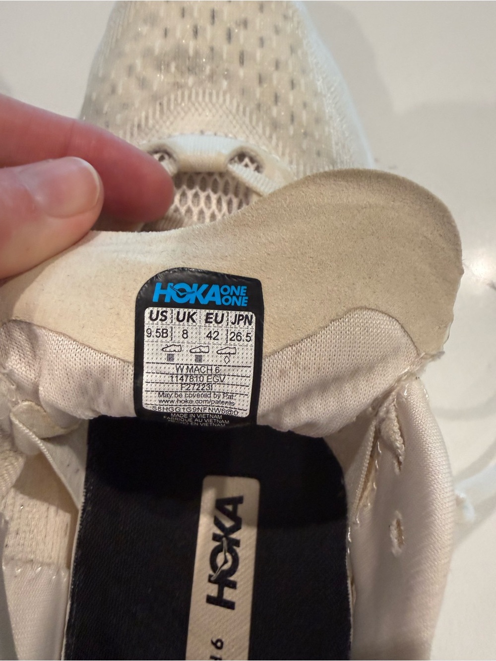Hoka Mach 6 Women’s Neutral Cream Lace-Up Running Shoes - Picture 7 of 7